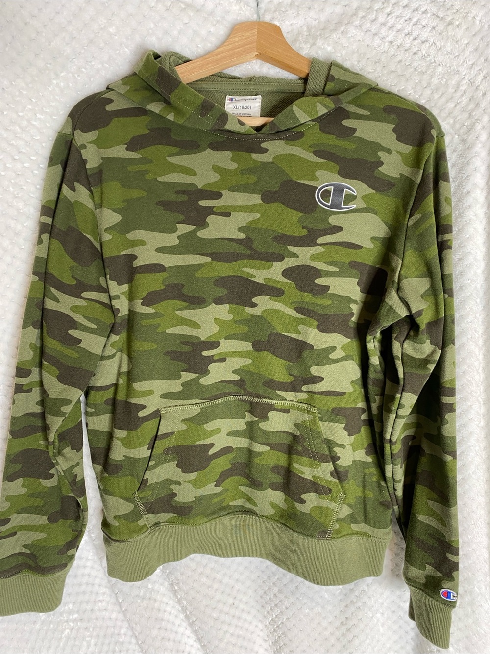 Champion Green Camo Crewneck Hoodie Sweatshirt
